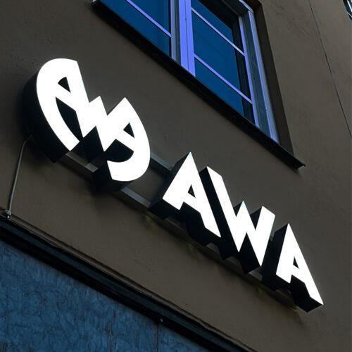 Awa ljusskylt
