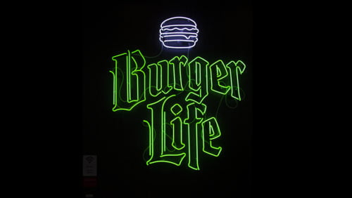 Neonskylt Burger Life